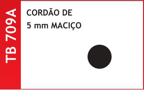 Cordão de borracha de 5mm